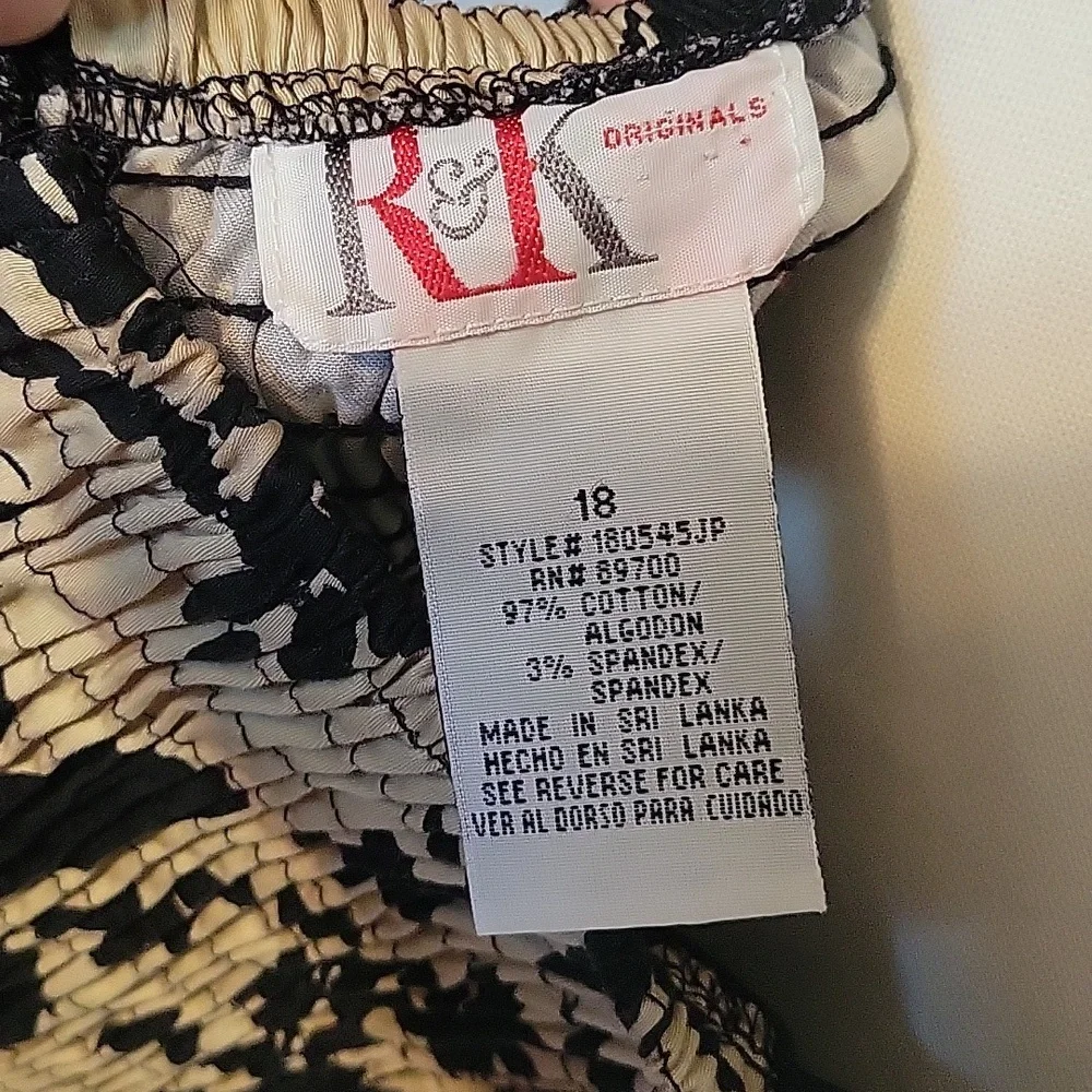 R&K Originals Black and Beige Floral Dress - Size 18 - Picture 4 of 4